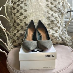 Schutz Lola Heels in Leaf Suede